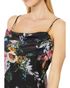 Betsy & Adam Long Drape Floral Print Black/Multi Best