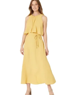 Women Calvin Klein Long Dress with Overlay Bodice