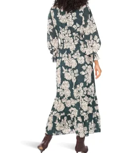 Women Vince Camuto Long Sleeve Smocked Waist Tiered Ruffle