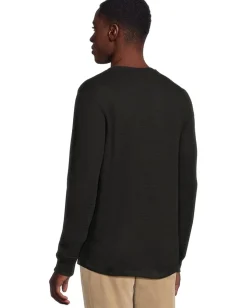 Activewear|T-Shirts|Liverpool Los Angeles Long Sleeve Textured Double Knit Crew Neck Shirt Black