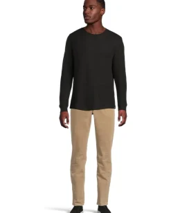 Activewear|T-Shirts|Liverpool Los Angeles Long Sleeve Textured Double Knit Crew Neck Shirt Black