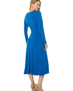 Women Maggy London Long Sleeve V-Neck Wrap Dress