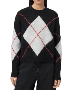 AllSaints Sweaters<Lou Argyle Jumper Black