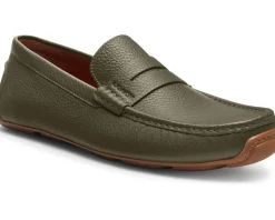 COACH Luca Leather Driver Army Green New