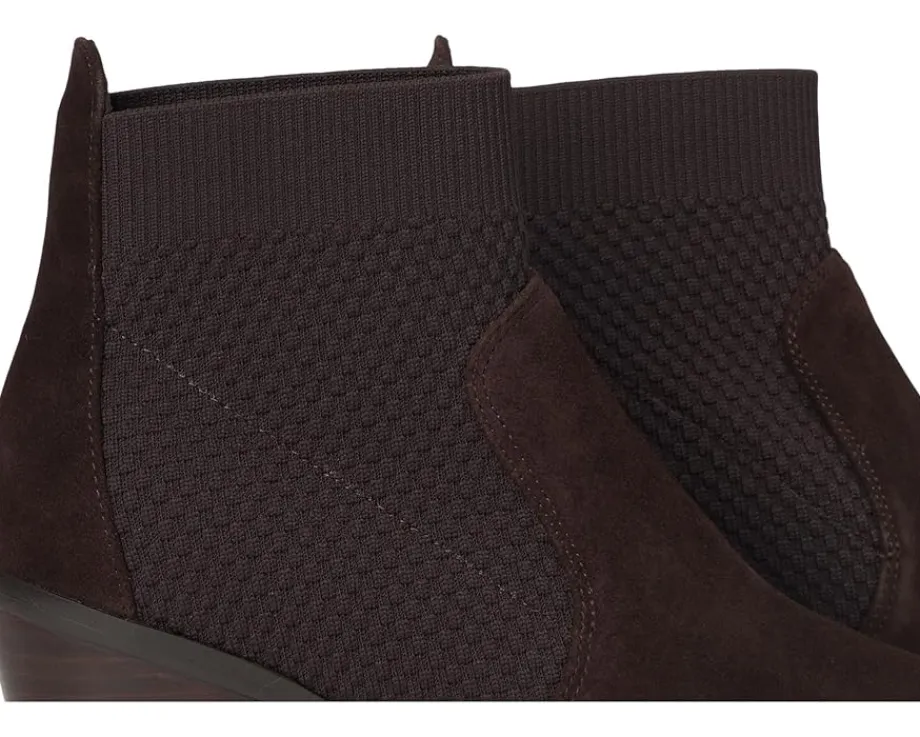 Boots|Boots|Cole Haan Maggie 75mm Booties Dark Chocolate Suede/Tonal Stretknit