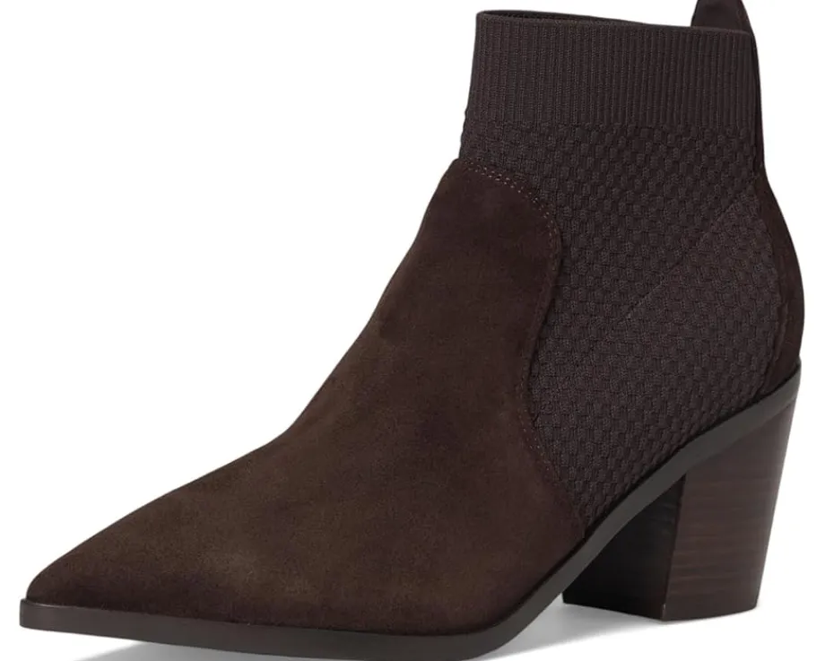 Boots|Boots|Cole Haan Maggie 75mm Booties Dark Chocolate Suede/Tonal Stretknit
