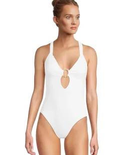 BECCA Swimwear|Swimsuits & Cover-Ups<Marble Canyon Ariyah Ring One Piece White