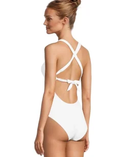 BECCA Swimwear|Swimsuits & Cover-Ups<Marble Canyon Ariyah Ring One Piece White
