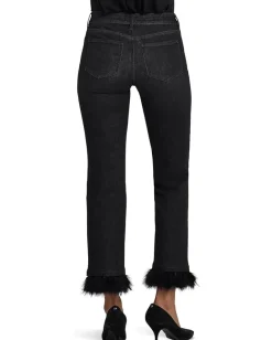 NYDJ Jeans<Marilyn Straight Ankle Feather Trim Jeans in French Nightfall
