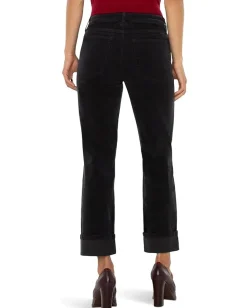Liverpool Los Angeles Jeans<Marley Girlfriend Cuffed Mid Rise Stretch Corduroy in Onyx