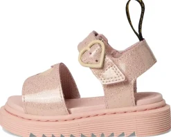 Dr. Martens Kid's Collection Marlowe Hearts (Little Kid/Big Kid) Powder Pink New
