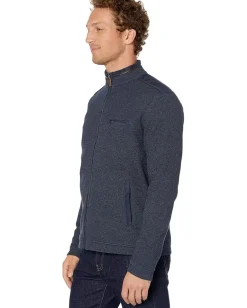 Activewear|Sweaters|Johnston & Murphy Melange Full Zip Navy