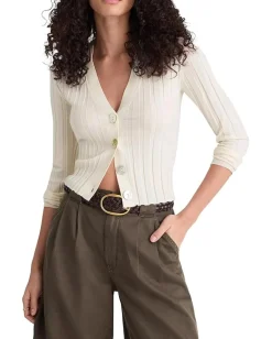 Women Madewell Merino Silk Akila Wide Rib Cardigan