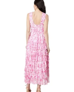 Women Vince Camuto Mesh Ruffled Maxi Dress