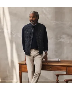 Polo Ralph Lauren Mesh-Knit Cotton 1/4 Zip Sweater Navy Heather Clearance