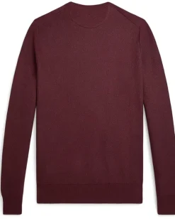 Polo Ralph Lauren Mesh-knit Cotton Crewneck Sweater Red Wine New