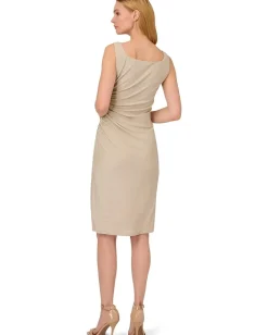 Dresses|Dresses|Adrianna Papell Metallic Knit Midi Dress Champagne