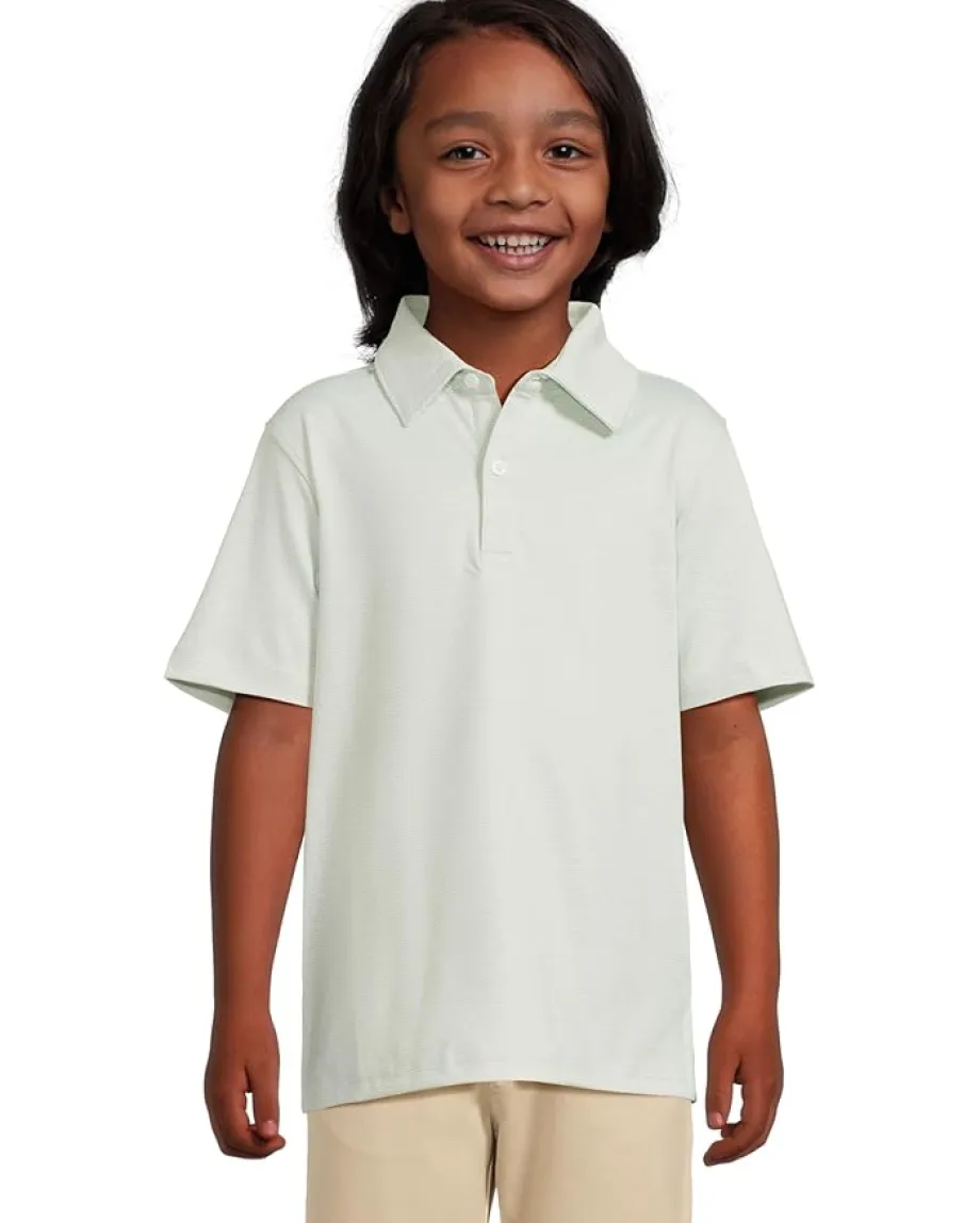 Clothing|Johnston & Murphy Kids Micro Stripe Polo (Big Kid) Green