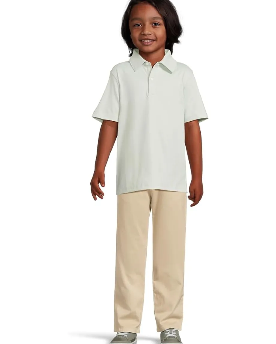 Clothing|Johnston & Murphy Kids Micro Stripe Polo (Big Kid) Green