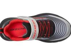 SKECHERS KIDS Microspec Advance 403926L (Little Kid/Big Kid) Black/Silver/Red Hot