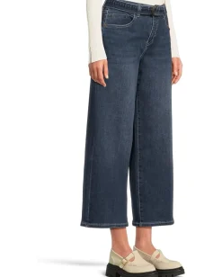 Women Liverpool Los Angeles Mid-rise Belted Crop Wide Leg Jeans