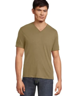 Activewear|T-Shirts|John Varvatos Miles V Neck Tee Khaki
