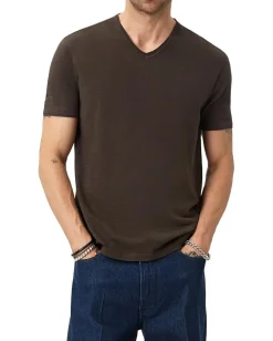Activewear|T-Shirts|John Varvatos Miles V-Neck K3595W25 Dark Brown