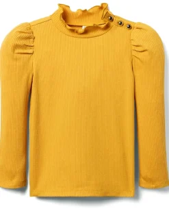 Janie and Jack Clothing<Mock Neck Top (Toddler/Little Kid/Big Kid) Yellow