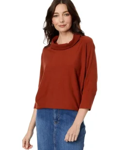 Elliott Lauren Modal Knit Cowl Neck 3/4 Sleeve Sweater Bourbon Outlet