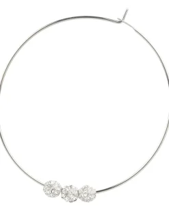 Jewelry|Jewelry|Michael Kors Modern Classics Pave Fireball Whisper Hoop Earrings Silver