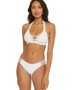 BECCA Swimwear|Swimsuits & Cover-Ups<Modern Edge Rib Daniella Corset Side Hipster White