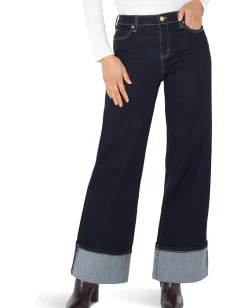 Women Liverpool Los Angeles Morgan Mid-rise Cuffed Wide Leg Jeans