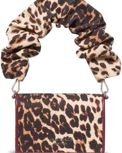 Handbags|Cross Body|Kate Spade New York Natasha Downtown Leopard Fabric Card Case Crossbody With Scrunch Strap Leopard Multi