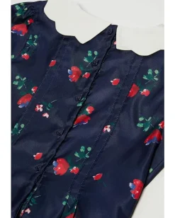 Janie and Jack Clothing<Navy Floral Dress (Toddler/Little Kids/Big Kids) Navy Blue