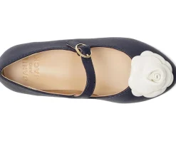 Shoes|Janie and Jack Navy Flower Flats (Toddler/Little Kid/Big Kid) Blue