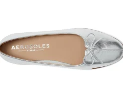 Aerosoles Novia Silver Metallic Leather Outlet