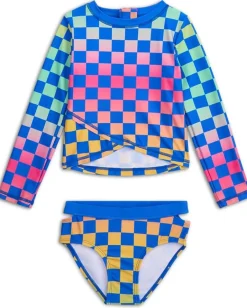 Appaman Kids Clothing<Oceana Rash Guard Set (Toddler/Little Kid/Big Kid) Checkerboard