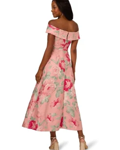 Dresses|Dresses|Adrianna Papell Off Shoulder Jacquard Dress Pink Multi