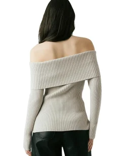 Blank NYC Off Shoulder Sweater Grey Best