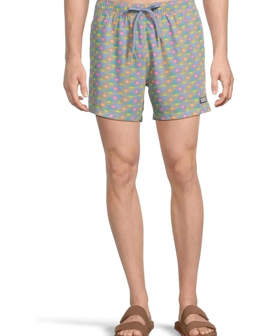 Activewear|Board Shorts|SAXX UNDERWEAR Oh Buoy 2-in-1 5" Volley Rise And Shine/Tidal Blue