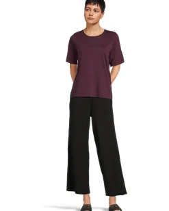 Women Eileen Fisher Organic Pima Cotton Jersey Round Neck Tee