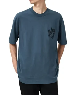 AllSaints Activewear|T-Shirts<Orlando Short Sleeve Crew Sunil Blue