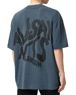 AllSaints Activewear|T-Shirts<Orlando Short Sleeve Crew Sunil Blue