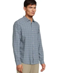 Activewear|Vineyard Vines Overlook Plaid Breezy Shirt Jake Blue