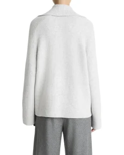 Vince Sweaters<Oversized Wool Cash Polo Pale Grey