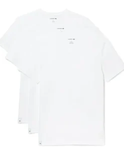 Activewear|T-Shirts|Lacoste 3-Pack V-Neck Slim Fit Essential T-Shirt White