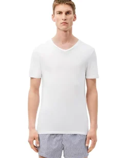 Activewear|T-Shirts|Lacoste 3-Pack V-Neck Slim Fit Essential T-Shirt White