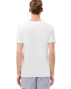 Activewear|T-Shirts|Lacoste 3-Pack V-Neck Slim Fit Essential T-Shirt White