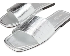 Seychelles Sandals|Sandals<Paris Croco Leather Slide Silver