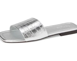 Seychelles Sandals|Sandals<Paris Croco Leather Slide Silver